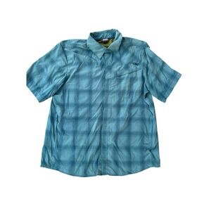 Outdoor Research‎ Shirt Blue Plaid Astroman Sun Snap Hiking Stretch, Size XL